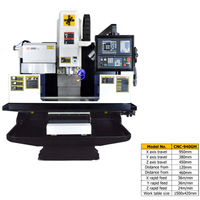 قطع المعادن آلة الطحن CNC VMC 36m / Min X التغذية السريعة 20-8000 Rpm / Min